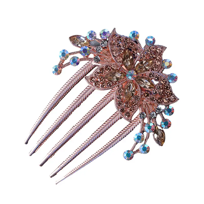Korean Style Butterfly Hair Comb with Crystal Head