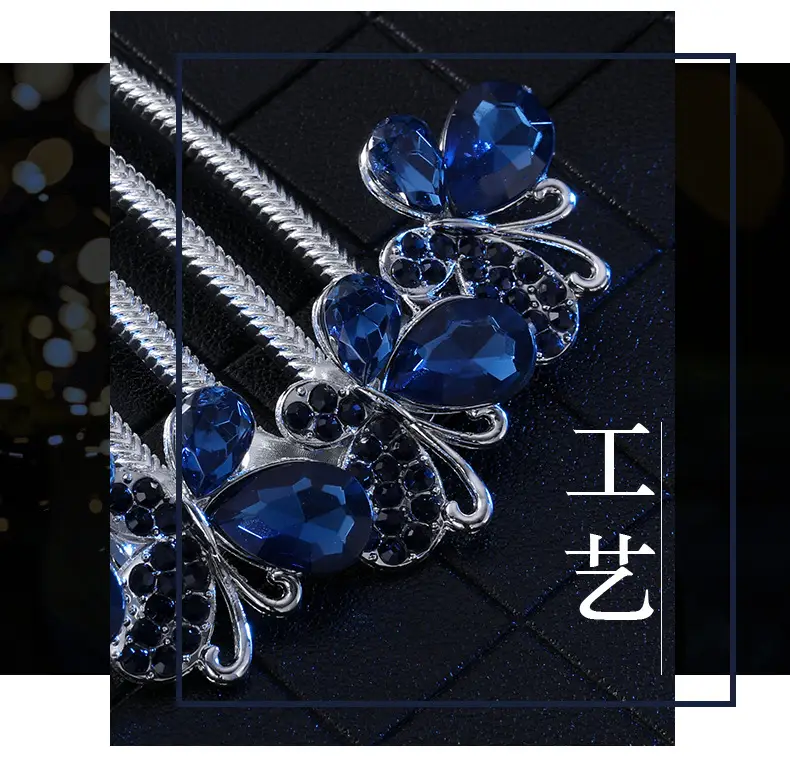 Korean Style Butterfly Hair Comb with Crystal Head — feature 11