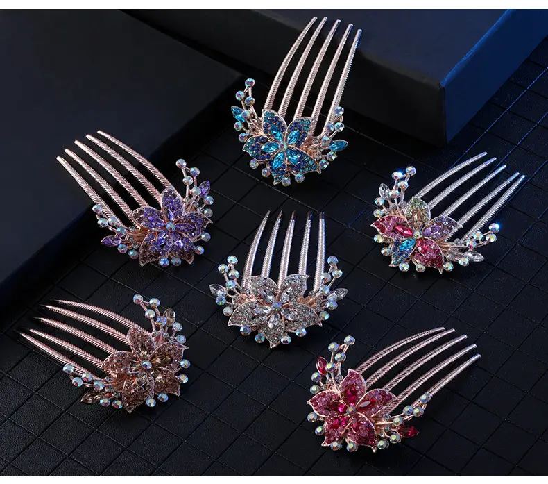 Korean Style Butterfly Hair Comb with Crystal Head — feature 13