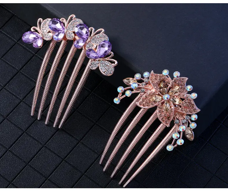 Korean Style Butterfly Hair Comb with Crystal Head — feature 15