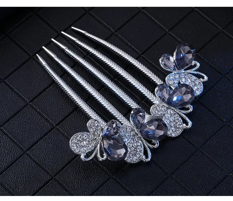 Korean Style Butterfly Hair Comb with Crystal Head — feature 18