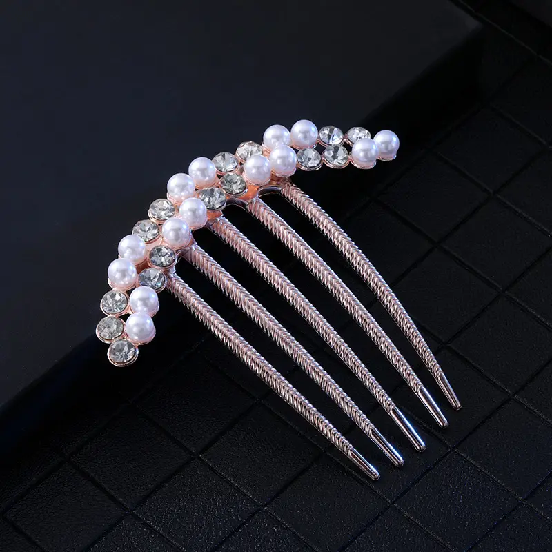 Korean Style Butterfly Hair Comb with Crystal Head
