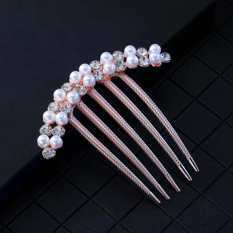 Korean Style Butterfly Hair Comb with Crystal Head