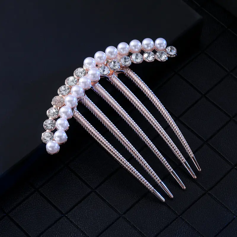 Korean Style Butterfly Hair Comb with Crystal Head