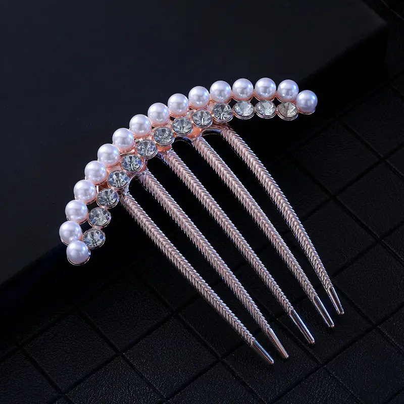 Korean Style Butterfly Hair Comb with Crystal Head