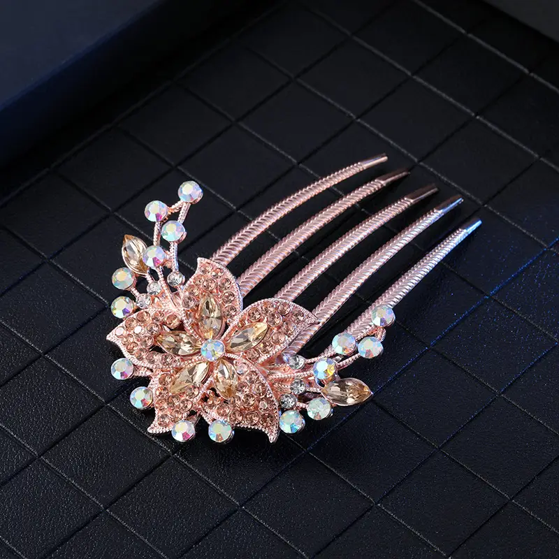 Korean Style Butterfly Hair Comb with Crystal Head