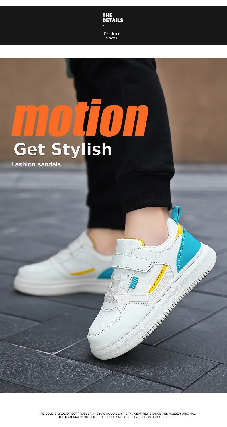 Wholesale Boys Sports Board Shoes White Blue Large โ feature 12