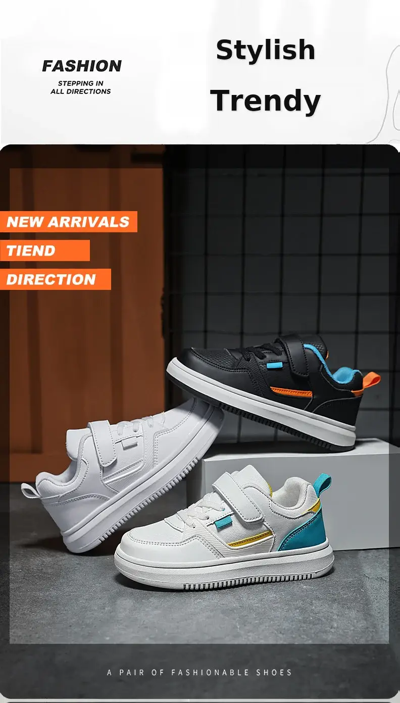Wholesale Boys Sports Board Shoes White Blue Large โ feature 2