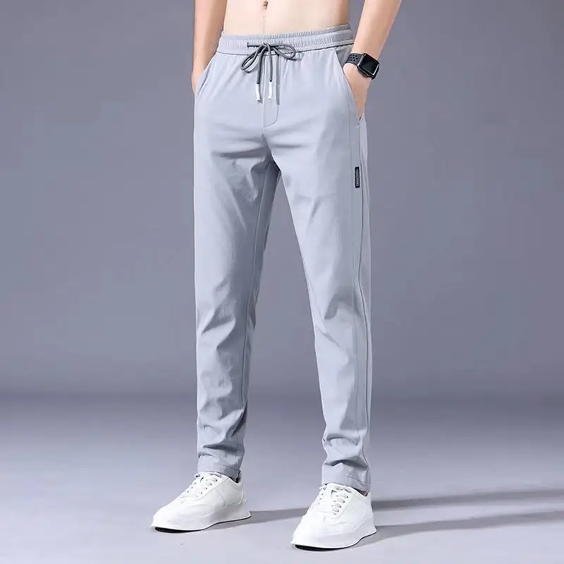 Men's Dark Gray Fleece Lined Straight Pants Winter Casual - Image 5