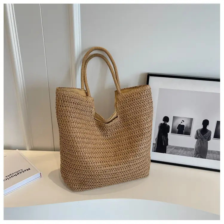 Women Woven Straw Shoulder Bag Large Capacity Summer — feature 12