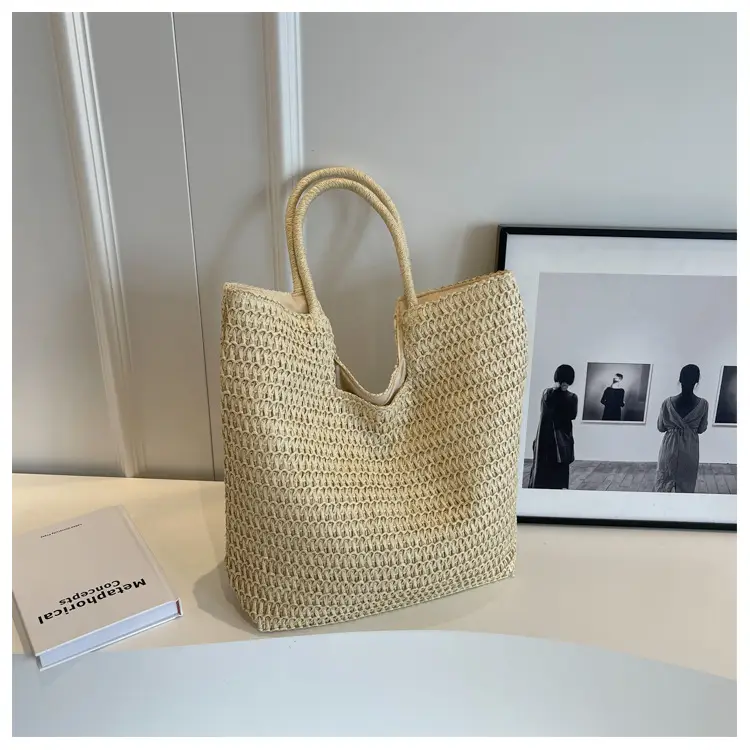 Women Woven Straw Shoulder Bag Large Capacity Summer — feature 13