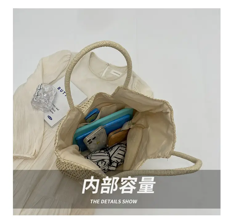 Women Woven Straw Shoulder Bag Large Capacity Summer — feature 5