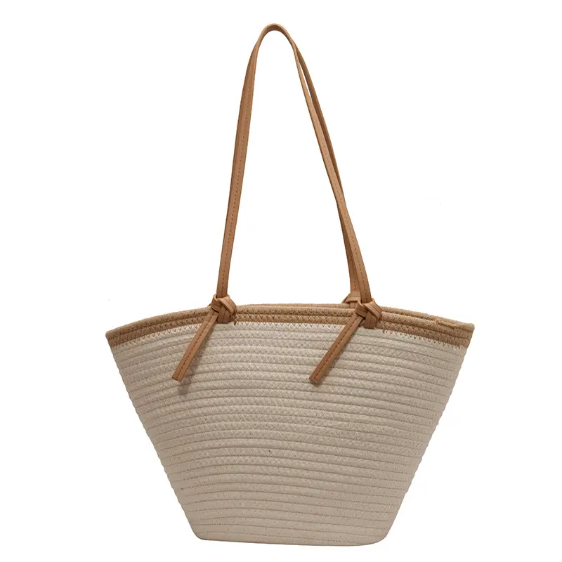 Women's Straw Shoulder Bag Beige Korean Style — feature 16