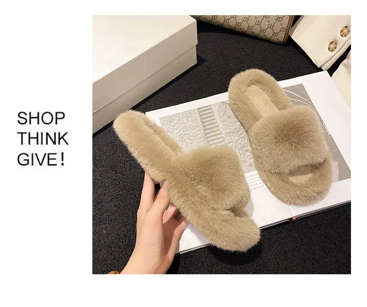 Mao Mao Slippers Women's Winter Outfit 2023 Autumn New Indoor Lazy Flat Plush Slippers Home Cotton Slippers — feature 21