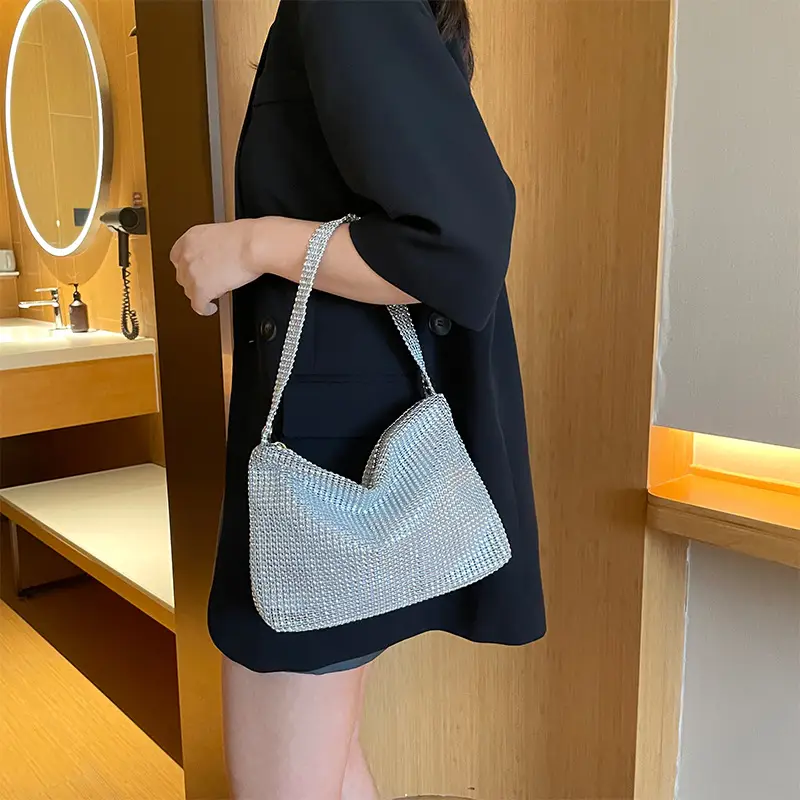 2023 Summer Women's Distinctive Black Knitted Shoulder Bag - Image 6