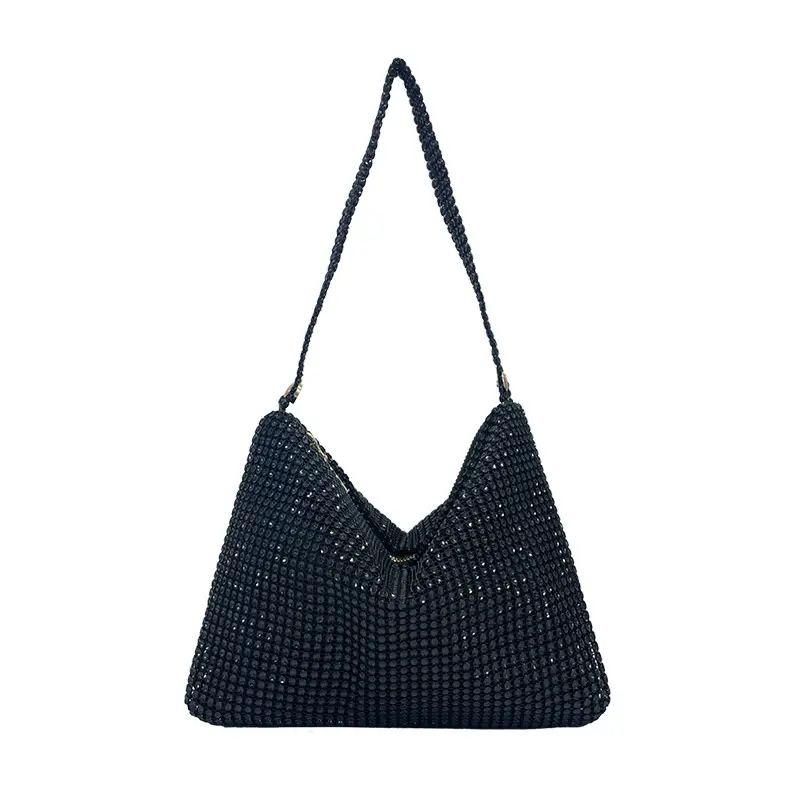 2023 Summer Women's Distinctive Black Knitted Shoulder Bag - Image 8