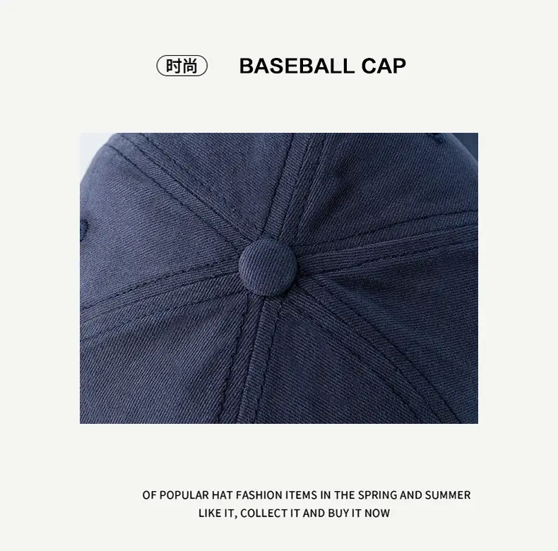 Men's Navy Blue Baseball Cap with Embroidered Polar Bear Design — feature 11