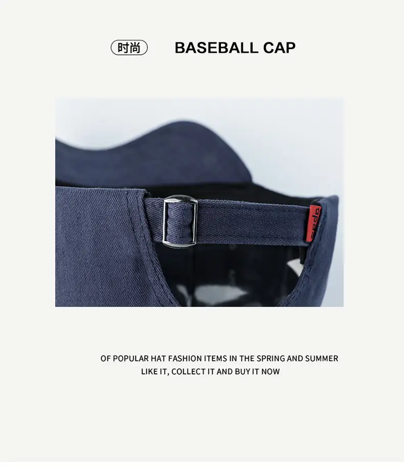 Men's Navy Blue Baseball Cap with Embroidered Polar Bear Design — feature 12