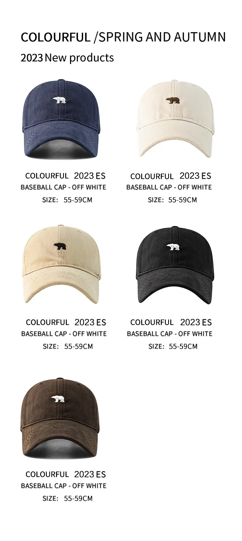 Men's Navy Blue Baseball Cap with Embroidered Polar Bear Design — feature 2
