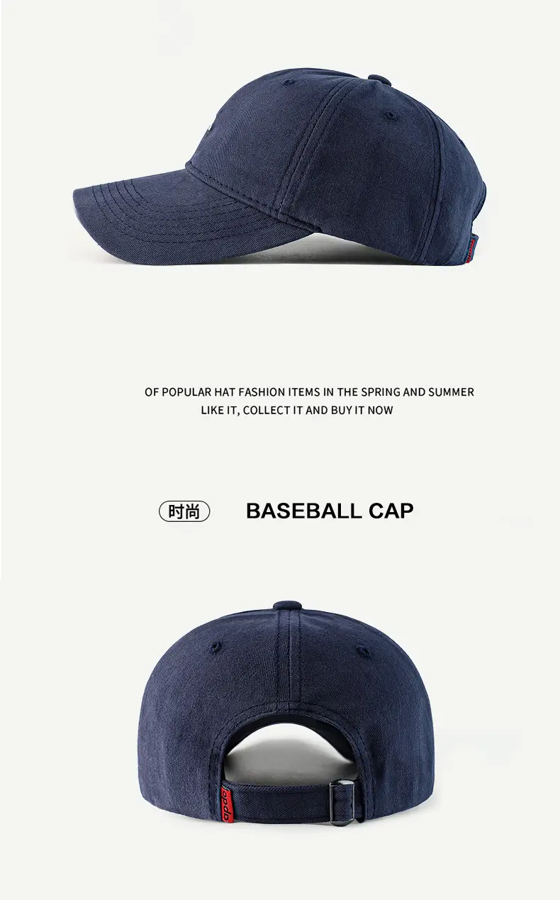 Men's Navy Blue Baseball Cap with Embroidered Polar Bear Design — feature 5