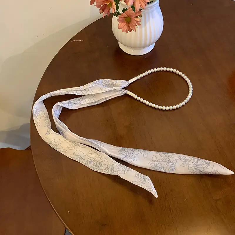 New Chinoiserie Silk Scarf Hair Tie Summer Streamer Headband Women's One-Piece Tie Headband 2025 New Braided Hair Ribbon — feature 9