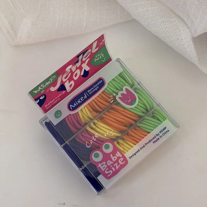 Choo Choo Hair Loop Bands for Girls, 10 Pcs, Colorful Rubber