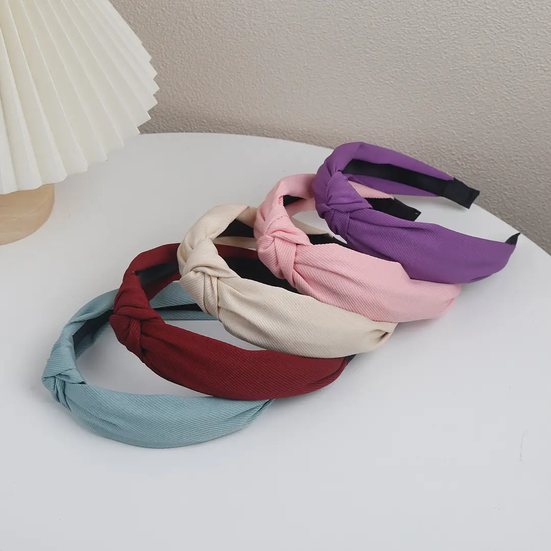 Grey Twill Knotted Hair Band for Women - Image 9