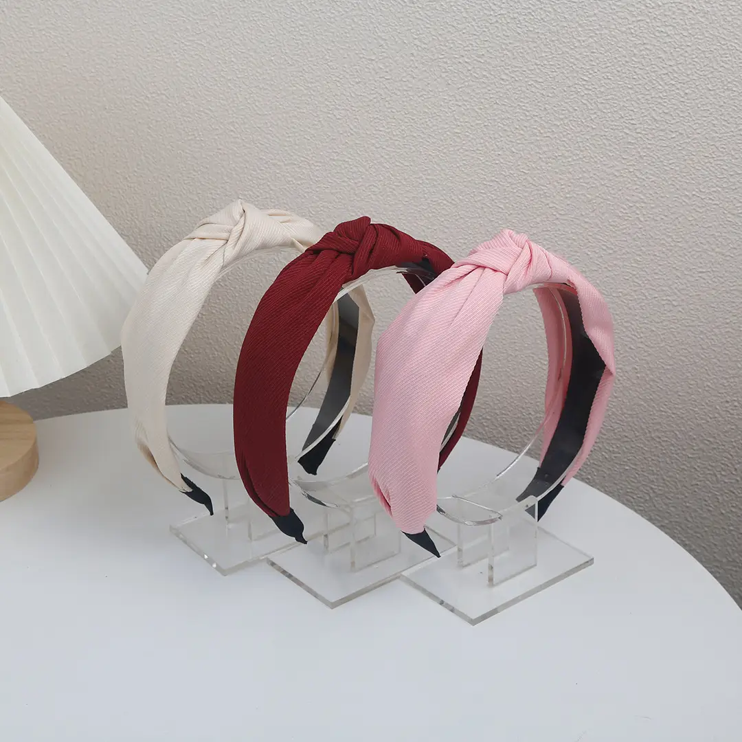 Grey Twill Knotted Hair Band for Women - Image 11