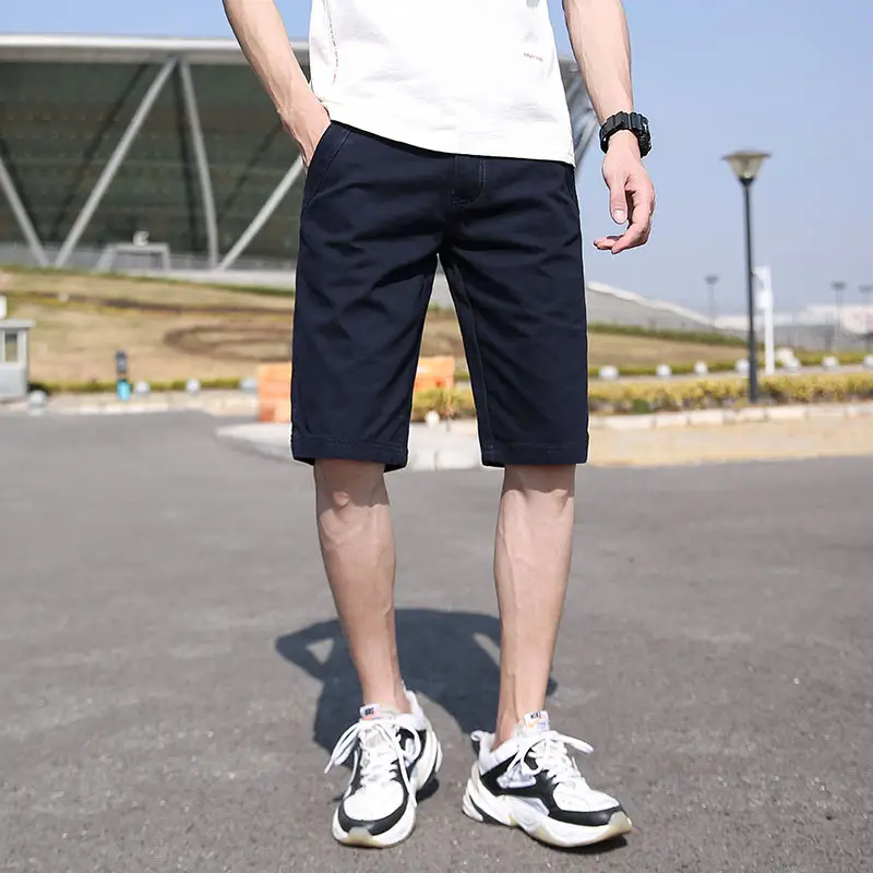 Men Black Cotton Mid-Length Shorts with Multiple Pockets - Image 7