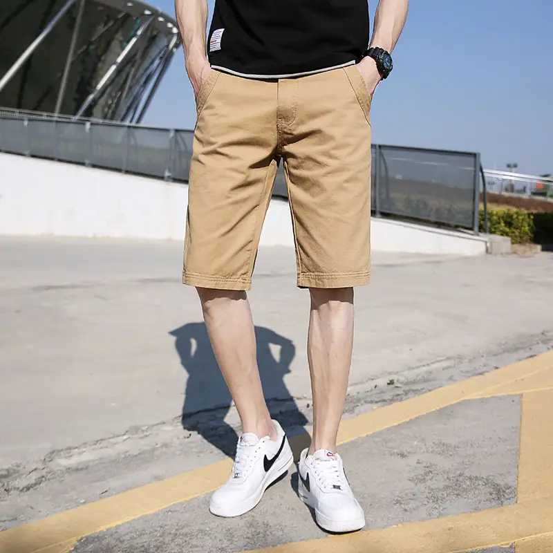 Men Black Cotton Mid-Length Shorts with Multiple Pockets - Image 9