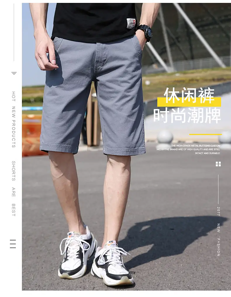 Men Black Cotton Mid-Length Shorts with Multiple Pockets — feature 5