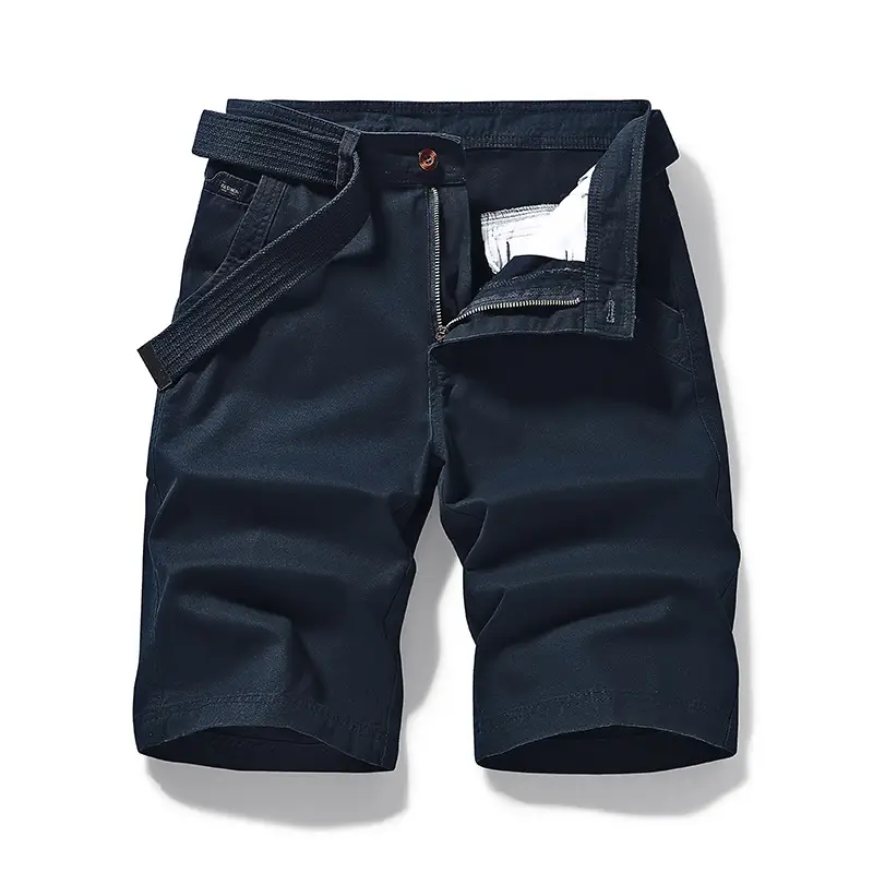 Men Black Cotton Mid-Length Shorts with Multiple Pockets - Image 3