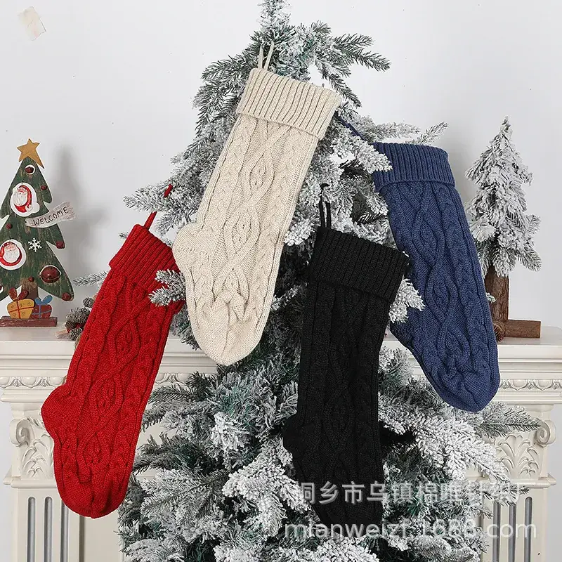 2025 Christmas Knitted Stockings White Large Thick - Image 6