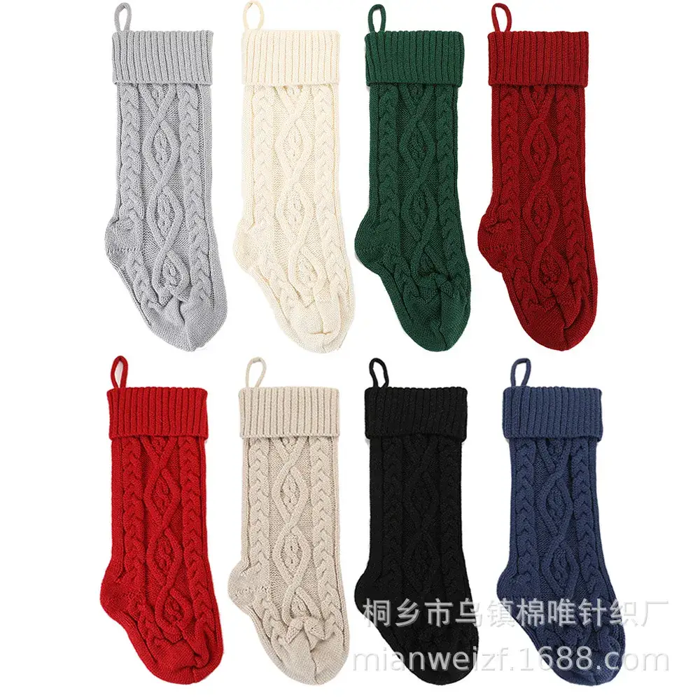 2025 Christmas Knitted Stockings White Large Thick - Image 9