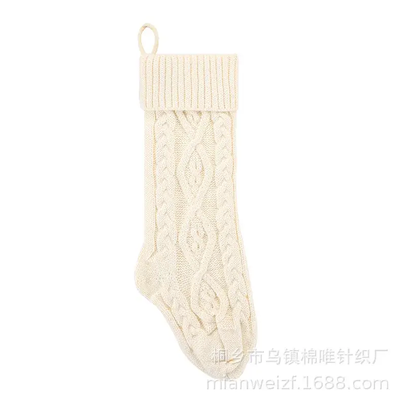 2025 Christmas Knitted Stockings White Large Thick - Image 3