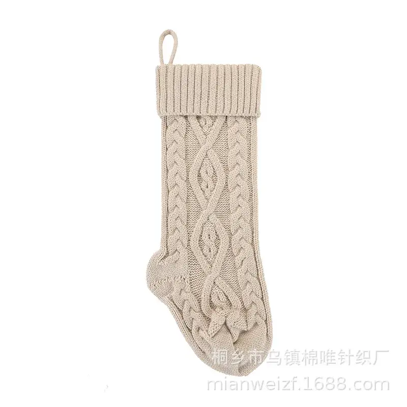 2025 Christmas Knitted Stockings White Large Thick - Image 4