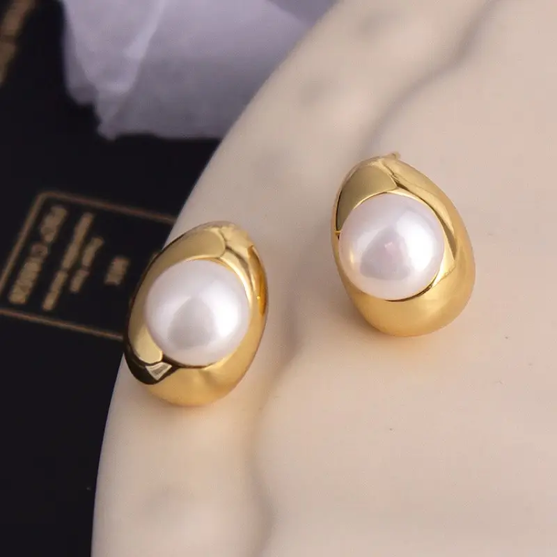 Natural Pearl Stud Earrings Gold Plated S925 Silver — feature 9