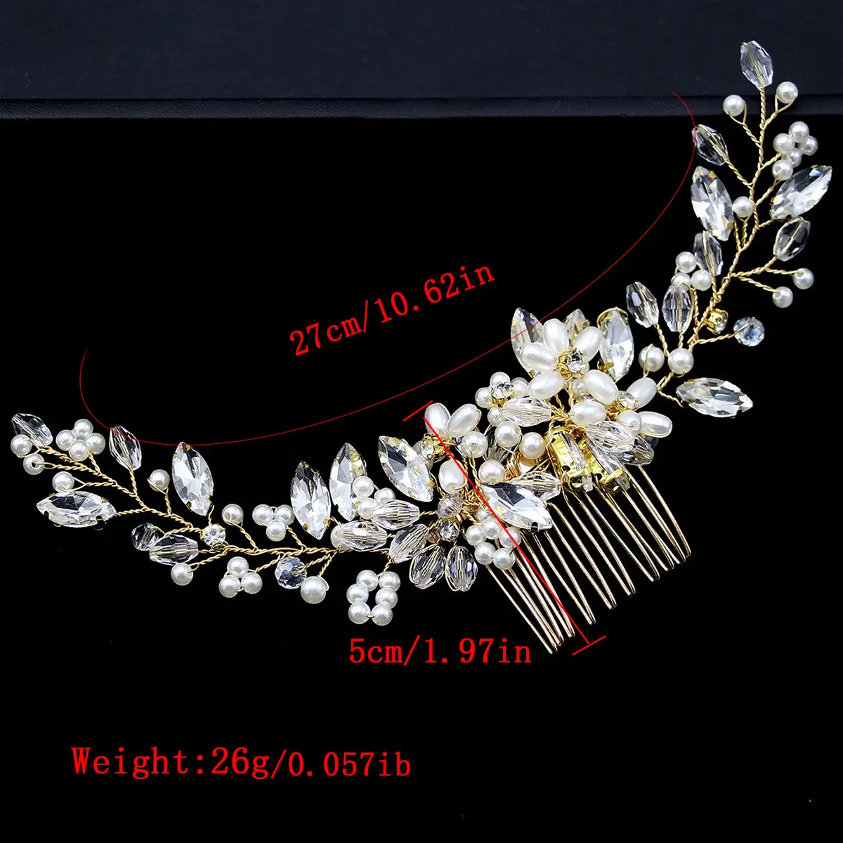 Pearl Leaf Hair Comb for Bridal Wedding Accessories - Image 4