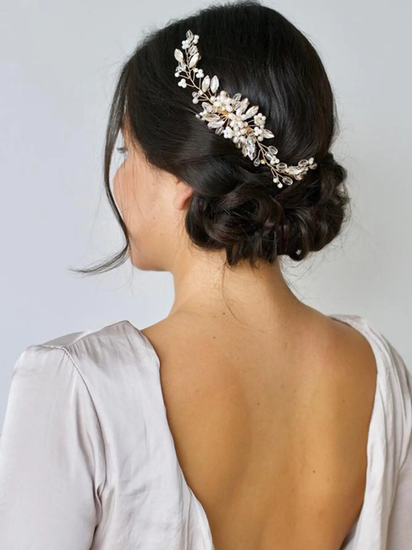 Pearl Leaf Hair Comb for Bridal Wedding Accessories — feature 8