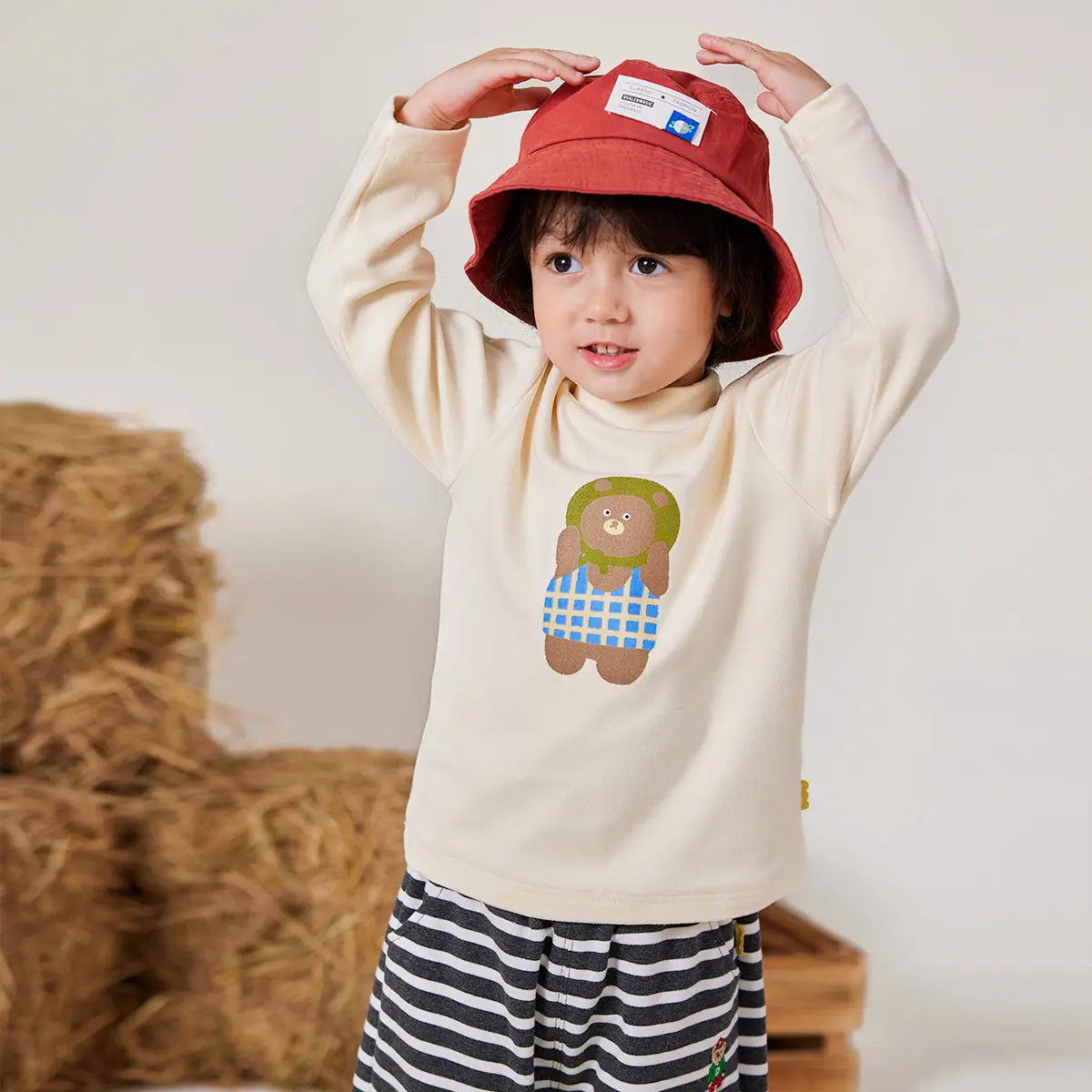 Baby Striped Long Sleeve T-Shirt 300G Warm Cotton - Image 5