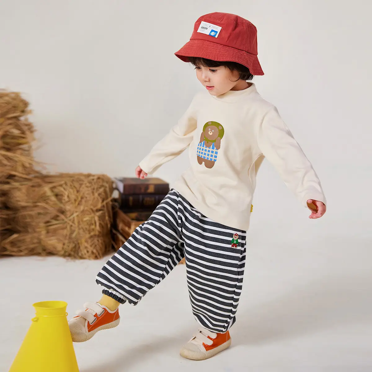 Baby Striped Long Sleeve T-Shirt 300G Warm Cotton - Image 7