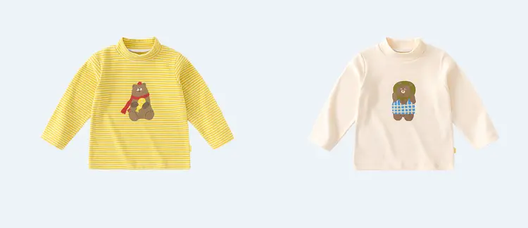 Baby Striped Long Sleeve T-Shirt 300G Warm Cotton — feature 16