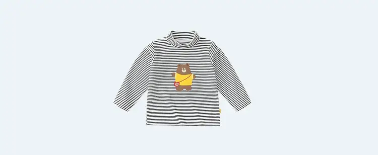 Baby Striped Long Sleeve T-Shirt 300G Warm Cotton — feature 18