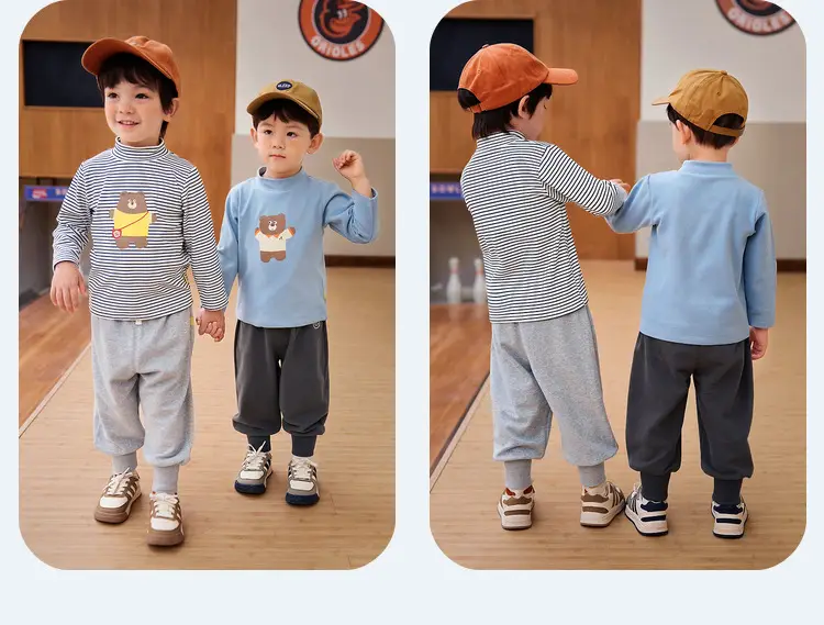 Baby Striped Long Sleeve T-Shirt 300G Warm Cotton — feature 24