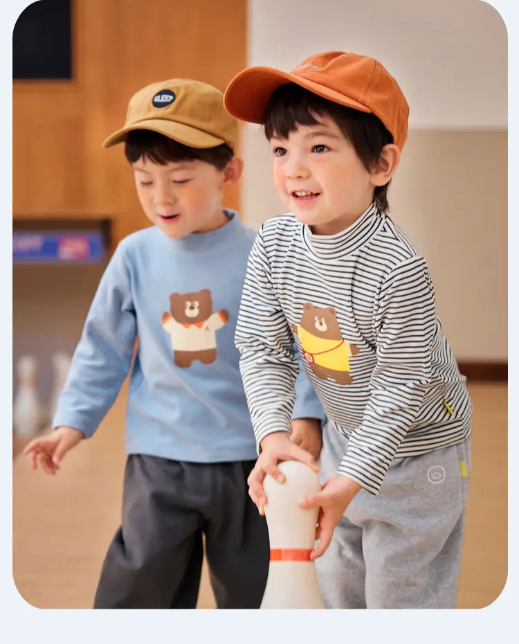 Baby Striped Long Sleeve T-Shirt 300G Warm Cotton — feature 25