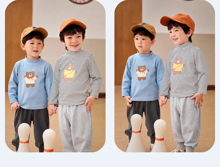 Baby Striped Long Sleeve T-Shirt 300G Warm Cotton — feature 26