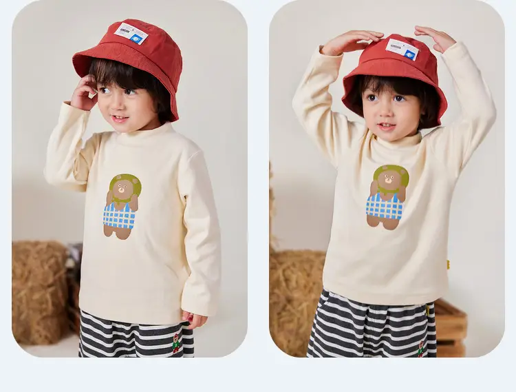 Baby Striped Long Sleeve T-Shirt 300G Warm Cotton — feature 31
