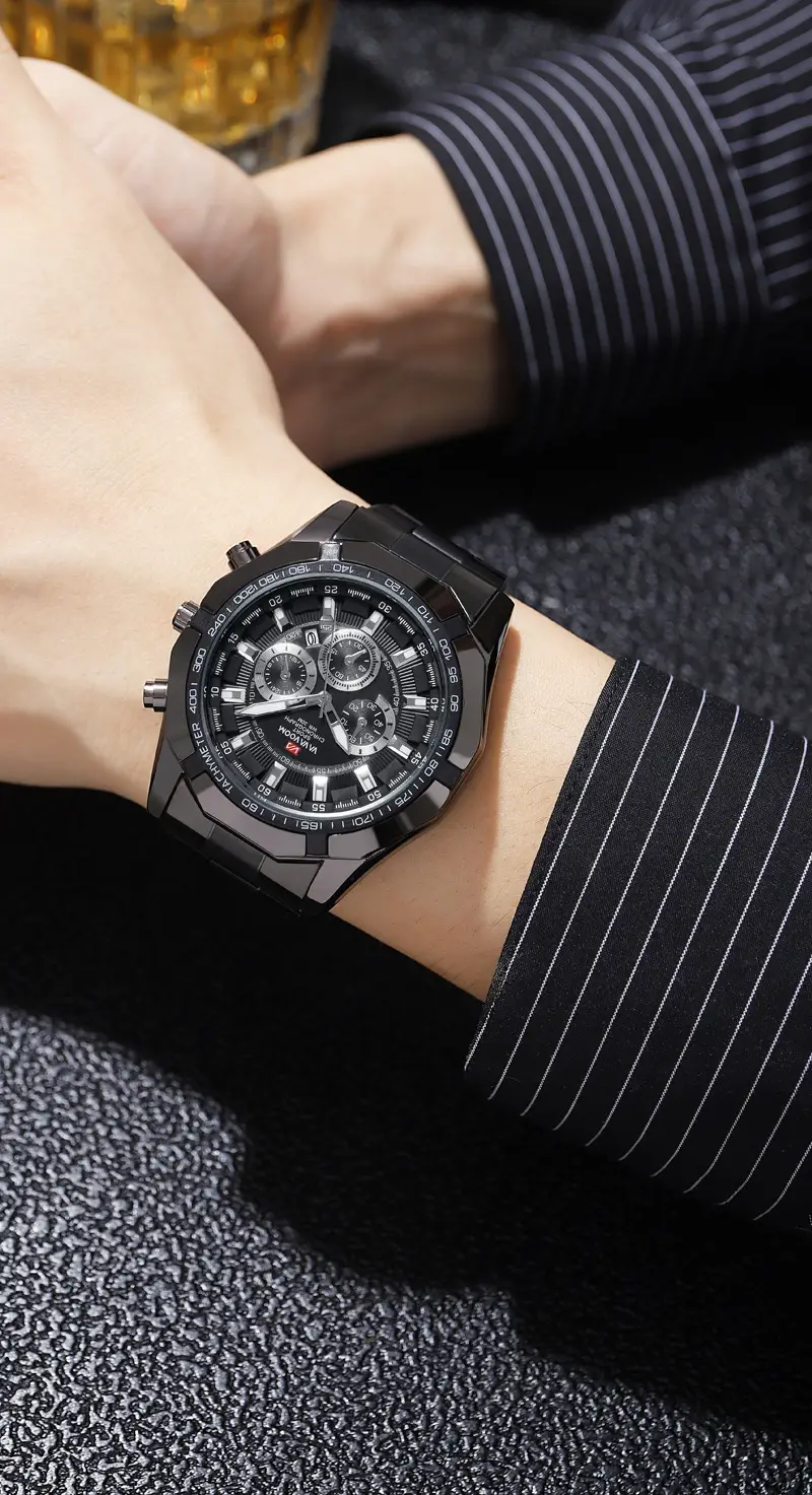 Men's Stainless Steel Chronograph Watch with 3 Subdials — feature 5