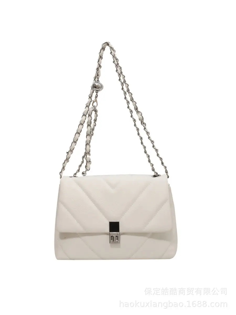 Chain Crossbody Bag Cream Diamond Embroidery 2023 - Image 8