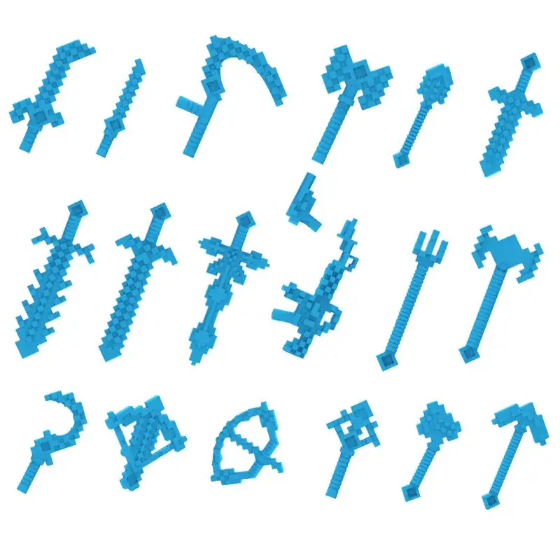 Red Cross-Border Minifigure Weapon Set 8 Colors - Image 2